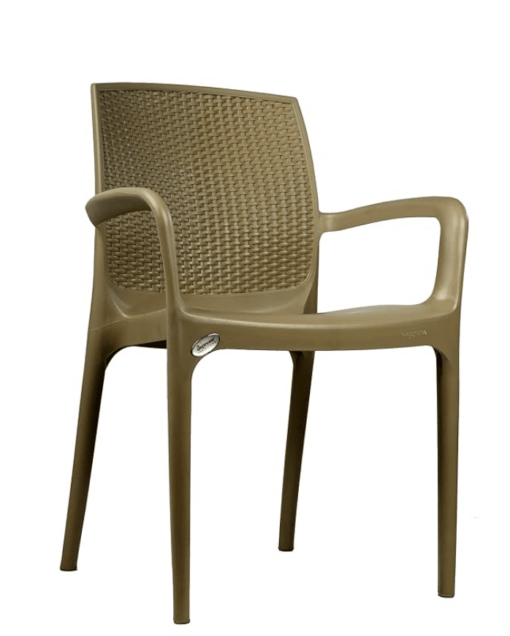 Supreme Texas Designer Heavy Plastic Chairs for Indoor | Out Door | Home and Office Use Set of 2 (Dark Beige) - Image 2